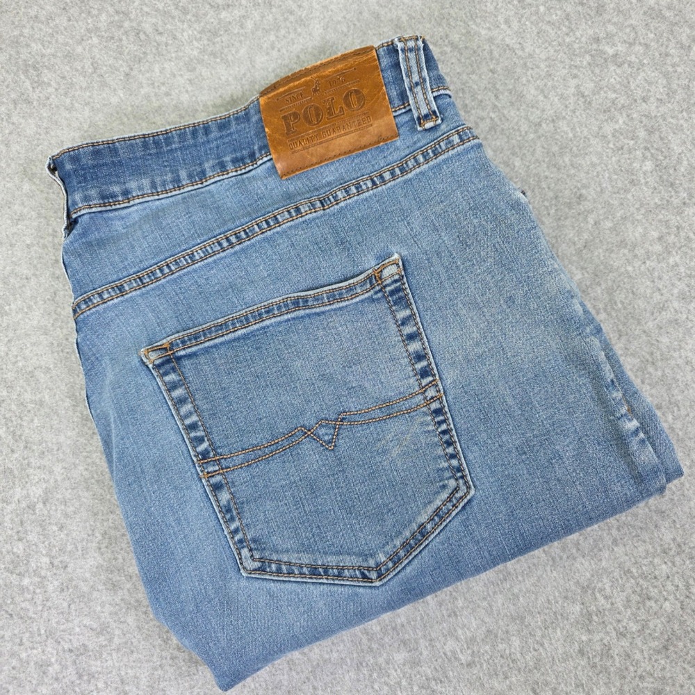 Polo Ralph Lauren Simon Jeans Men's 42/29‎ Light Wash Blue Straight Leg Denim